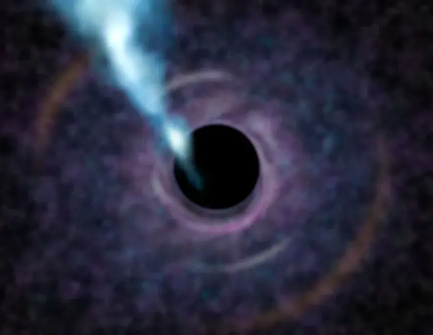 Artist concept of clumpy gas swirling in an accretion disk around the M87 black hole